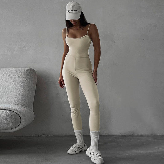 Simple And Stylish Casual Women's Solid Color  Jumpsuit